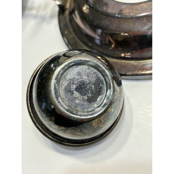 VTG Vintage FB Rogers Silver Plated Tilting Teapot With Stand & Burner Footed - Picture 14 of 16
